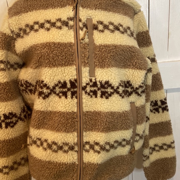 J Crew Nordic Sherpa Fleece Fair Isle Jacket - Picture 2 of 4